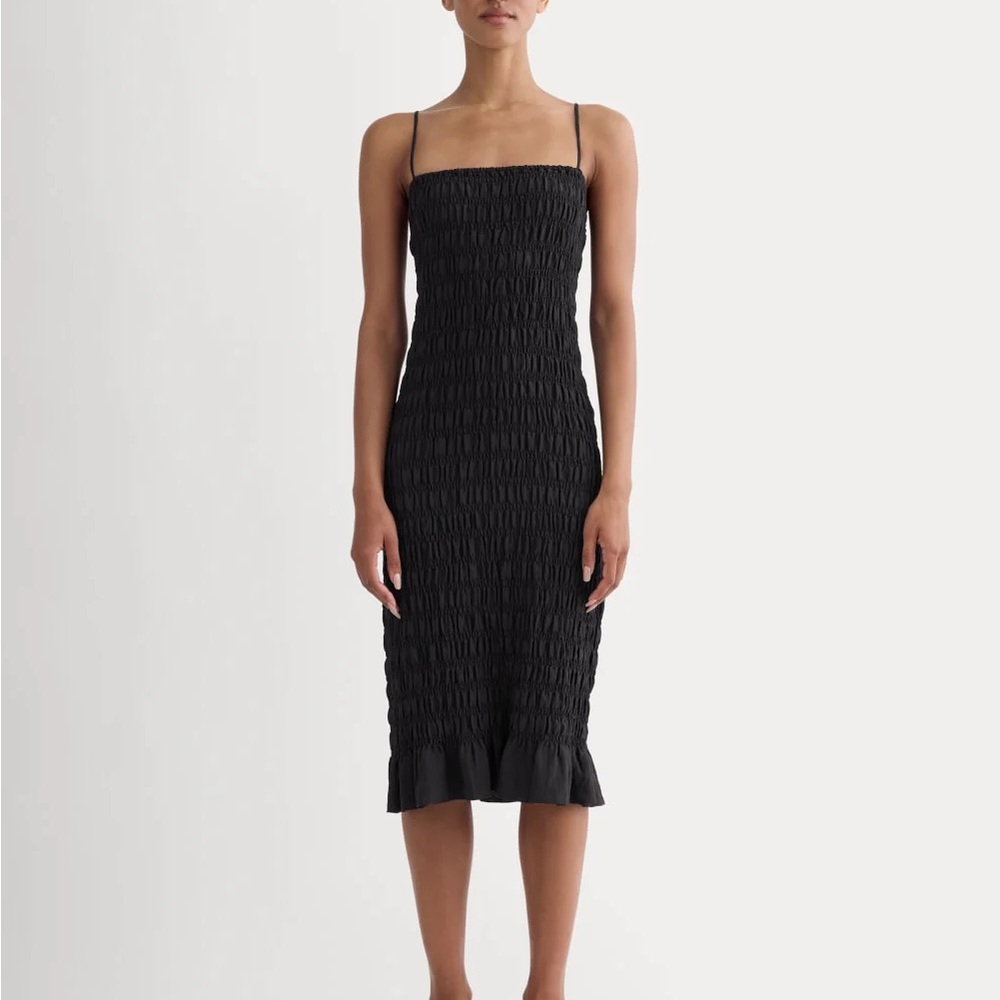 Everlane Smocked Column Dress Sz M